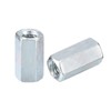 sourcing map 10pcs M6x10x18mm Coupling Nuts - Galvanized Carbon Steel