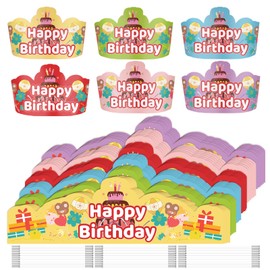 emzrivo Birthday Crowns for Classroom Birthday Party Hats Paper Birthday Hat Crowns for Teachers School Classroom (36)