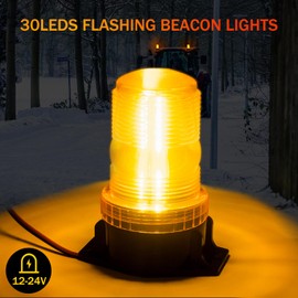 jose2015 2PCS Amber Forklift Beacon Strobe Light,30 LED Warning Emergency Safety Flashing Lights 12V 24V for Trucks, Tractor, Forklift, UTV, Cars, Bus