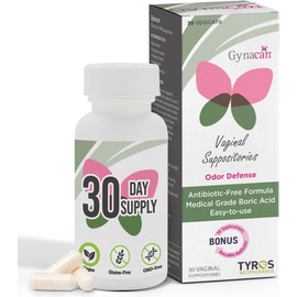 Boric Acid 600mg-Vaginal Capsules-Relieves Yeast Infections-pH Balanced Formula- Antibiotic-Free-with Applicator-30 Count-Made in Canada