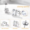 Cubic Zirconia Initial S Huggie Earrings Studs Sterling Silver Sparkly