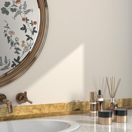 HelloWall 3in X 50ft Bathroom Mirror Frame Peel and Stick Mirror Frame Border Wood Bulletin Board Borders Wall Border Peel and Stick Mirrors Borders Wood Grain Wallpaper Tape for Kitchen Bathroom