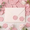 60 Pcs Wax Seal Stickers, Blush Pink, 4 Heart Styles