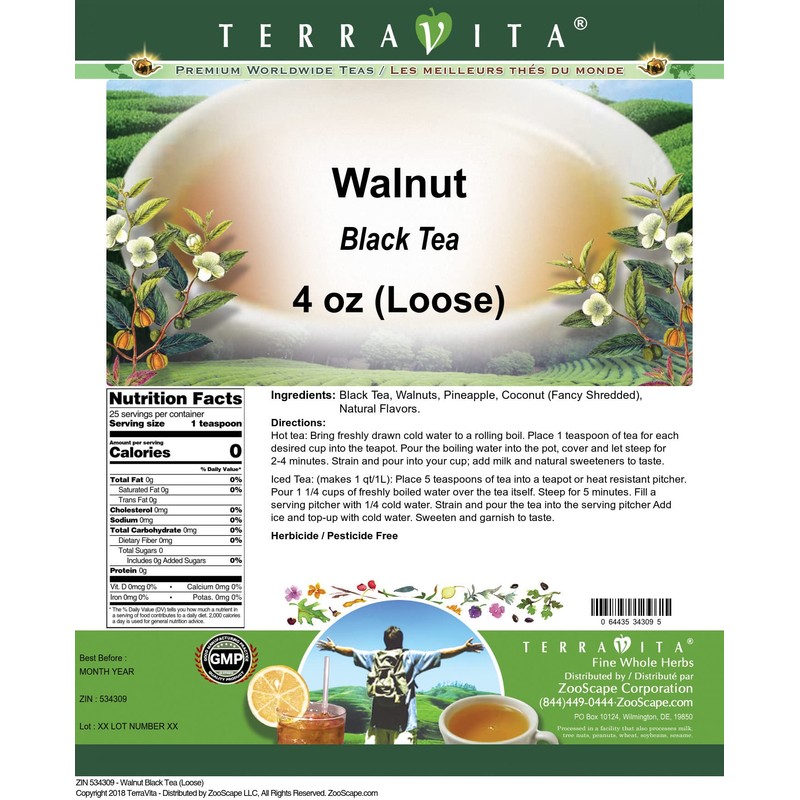 Walnut Black Tea (Loose) (4 oz, ZIN: 534309)
