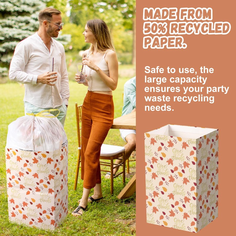 Gersoniel 13 Gallon Thanksgiving Disposable Pop up Trash Cans for