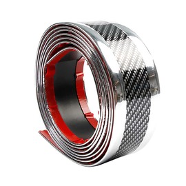 ETOPARS Car Door Sill Protector Strips Carbon Fiber Silver Auto Bumper Guard Scratch Protection Sticker Trim Threshold Anti Scratch 2.5m*5cm