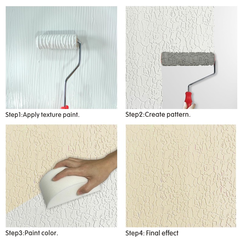 Nichiyo 10'' Patterned Paint Roller for Wall Decoration Classic Brick