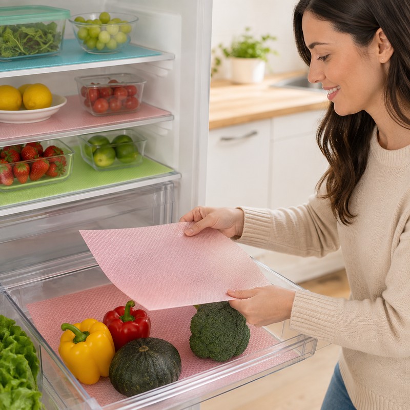 EVA Refrigerator Shelf Liners 29 × 44 cm, Washable Waterproof