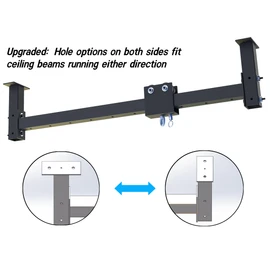 Wall Ceiling Heavy Bag Hanger Roller Mount Saving Space 44'' Long Ease Adjust for Heavy Punching Bags up to 300 LBS