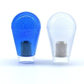 Arcity 2 Pcs Arcade Joystick Oval Bat Top Topper Knob Ball Top White and Blue Transparent Clear Handle Knob American Type Style for Zippy SANWA SEIMITSU Arcade1up Machine Console Cabinet New