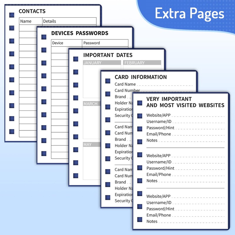 Forvencer Password Book with Individual Alphabetical Tabs, 4" x 5.5"