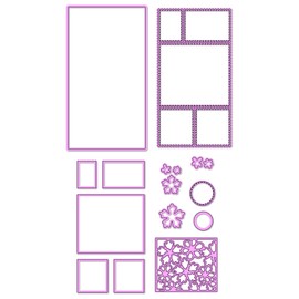 Nellie's Choice Cutting Dies for Easter with Flowers - 16 Multi Frame Dies - Cutting Die of 8.5 x 15 cm Suitable for Die Cutting Machine - Craft Accessories for Cards Crafts, Scrapbooking and DIY