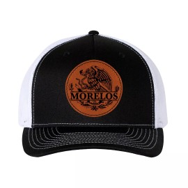 Richardson Trucker Hat Baseball Cap Mexican Hat Morelos Mexico Eagle Leather Patch Hat