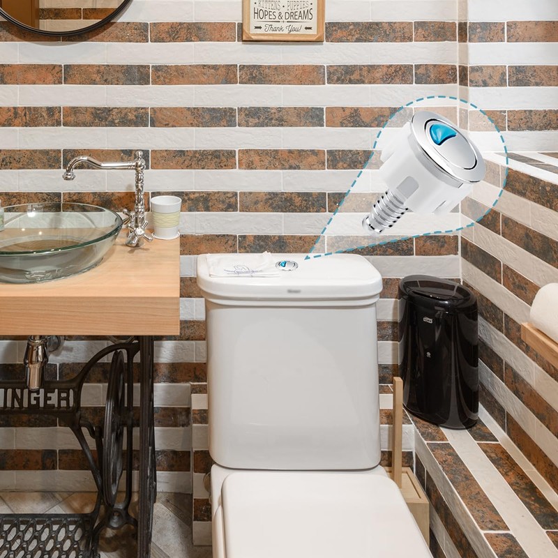 Toilet Flush Button, GLADFRESIT Round Head Toilet Push Button Replacement