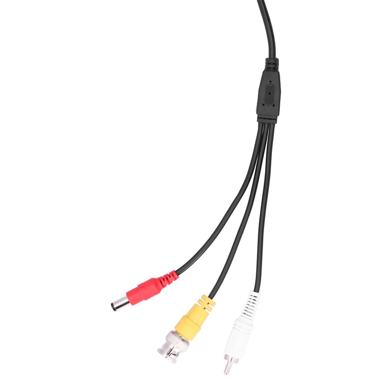Portable CCTV Cable 3-In 1 Video Audio Power Cord BNC+RCA+DC