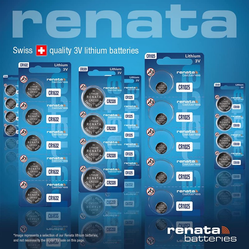 Renata CR2016 Batteries - 3V Lithium Coin Cell 2016 Battery
