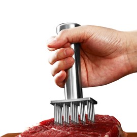 304 Stainless Steel Meat Tenderizers with 18 Sharp Needles, Solid Meat Tenderizer Tool One-Piece Design, Heavy Duty Chicken Tenderizer for Tenderizing Steak, Beef, Pork, Dishwasher Safe