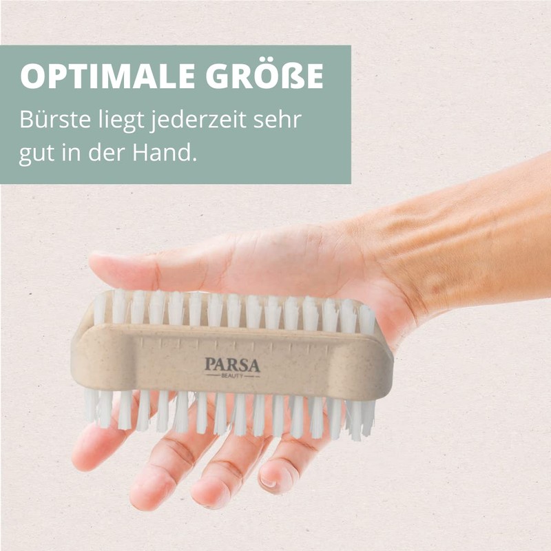 PARSA Beauty Nature Love Nail Brush, Hand Wash Brush, Double-Sided