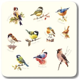 Garden Birds Melamine Coasters - Set 1, Pack of 6