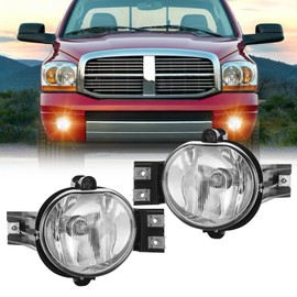 WEZEMLIGHT Fog Light Lamp Assembly For 2002 2003 2004 2005 2006 2007 2008 Dodge Ram 1500 2500 3500 Pickup Truck With Halogen Bulbs Included Switch And Wiring Kit