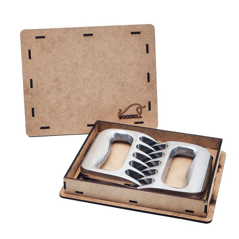 WOODBULL Premium Aluminum Polished Bear Claw Set Meat Shredder, Meat