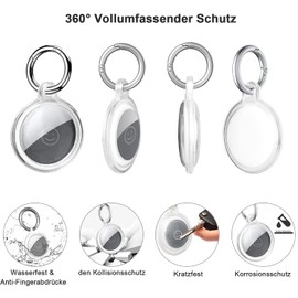 oGoDeal Upgrade Anhänger Schlüsselanhänger für Airtag Hülle, 4 Stück 360 ° Voller Schutz Soft TPU Ultra Thin Schutzhülle mit AirTag, Anti-Scratch Case Kompatibel mit AirTag Zubehör