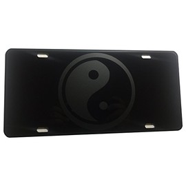 Yin Yang Good and Evil Balance Heavy Duty Aluminum License Plate Matte Blk S1