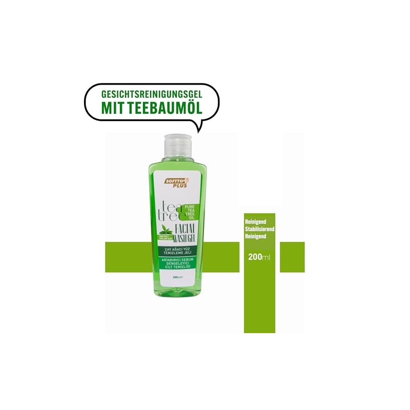 Softto+Plus Tea Tree Facial Wash Gel - Gesündere, strahlend schöne