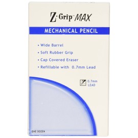 Zebra Pen, Z-Grip MAX Mechanical Pencil, 0.7mm, Blue, 12-Count (52620)