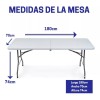 Vitasense Garden Vitasense Garden MESA-03 Color Blanco 180cm De Exterior