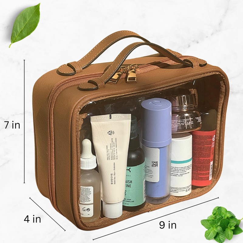 JAZD Clear Makeup Bag Toiletry Bag for Women Cosmetic Case