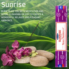 Satya Nag Champa Sunrise Incense Sticks | x1 pack | comes with SAMASIA bookmark | Incense can be used for Aromatherapy, Spa, Yoga, Weddings, Meditation, Healing, Positivity and Relaxation
