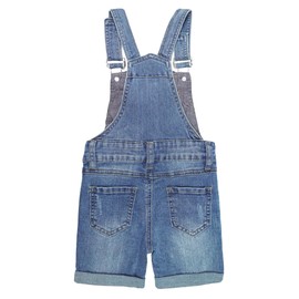 KIDSCOOL SPACE Girls Shorts, Big Girls Stretchy Denim Shortalls,Light Blue,7-8 Years