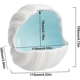 AnRui Cute Fish Tank Decor Ceramic Conch Shell-Shaped House Thematic Aquarium Decorations for Small Fish, Goldfishes, Shrimp to Play/Rest/Breed/Hiding (Blue)