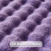 Deamsure Throw Blanket for Couch Lavender 3D Bubble Fleece Soft