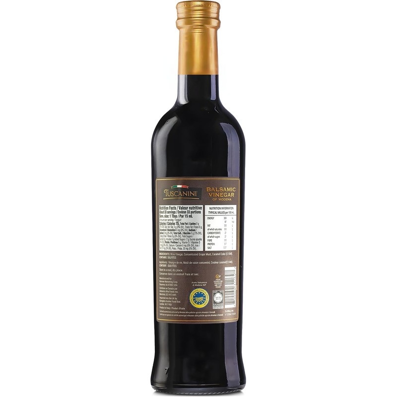 Tuscanini Balsamic Vinegar of Modena Italy, 6% Acidity, 16.9oz |