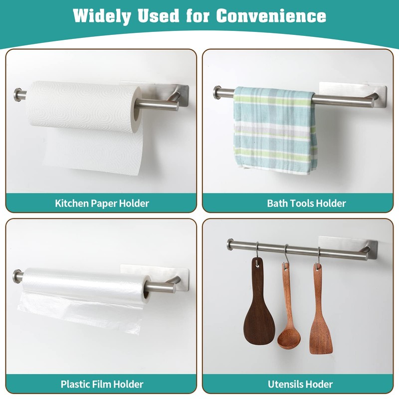 theaoo Under Cabinet Paper Towel Holder for Kitchen, Adhesive Paper