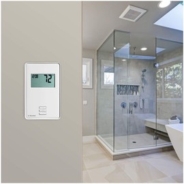 OJ Microline Thermostat with Built-in GFCI. Non Programmable Thermostat for Infloor Heating System, with Dual Sensing and Dual Voltage 120v & 240v Capabilities. Includes Floor Sensor, UTN4-4999