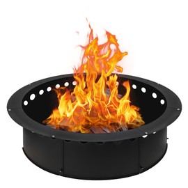 Baitedelai Outdoor Smokeless Fire Pit Ring 40 Inch Outer/36 Inch Inner Diameter, Heavy Duty Metal Round Liner Insert for Outside DIY Campfire or Bonfire Ring, Above or In Ground Use
