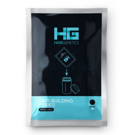 Hair Genetics Black Hair Fibres 22g Refill Pack (Black) for Hair Loss Treatment and Thinning Hair