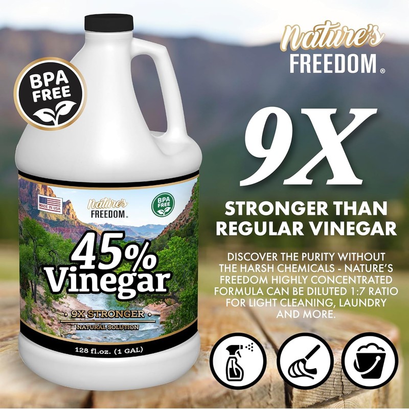 Nature's Freedom 45% Concentrated Vinegar, 1 Gallon with Garden Pump