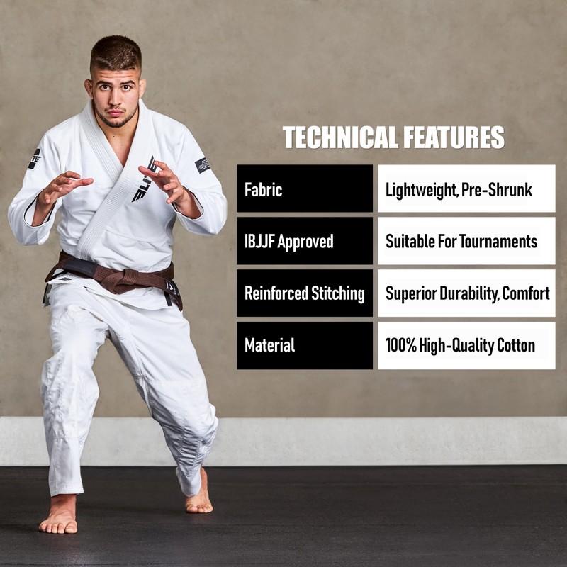 Elite Sports Brazilian Jiu Jitsu BJJ Cinturones (café, A1)
