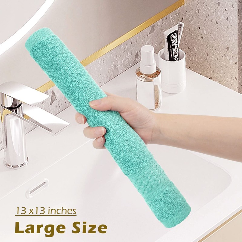 Cleanbear 100% Cotton Wash Cloths 12 Pack Bath Washcloths Facecloths,
