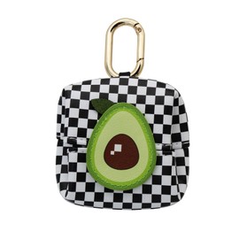 WisePoint Fruit Shaped Coin Purse, Foldable PU Leather Purse Mini Purse for Women and Girls, Cute Change Purses with Key Ring and Snap, Avocado, Suitcase organiser