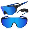 Queshark Cycling Glasses, TR90 Frame & UV400 Protection, Running Sunglasses