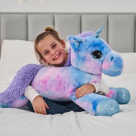 MorisMos Large Unicorn Plush Toy XXL 80 cm Lilac Soft Giant Unicorn Stuffed Toy Gifts Girls Birthday Christmas