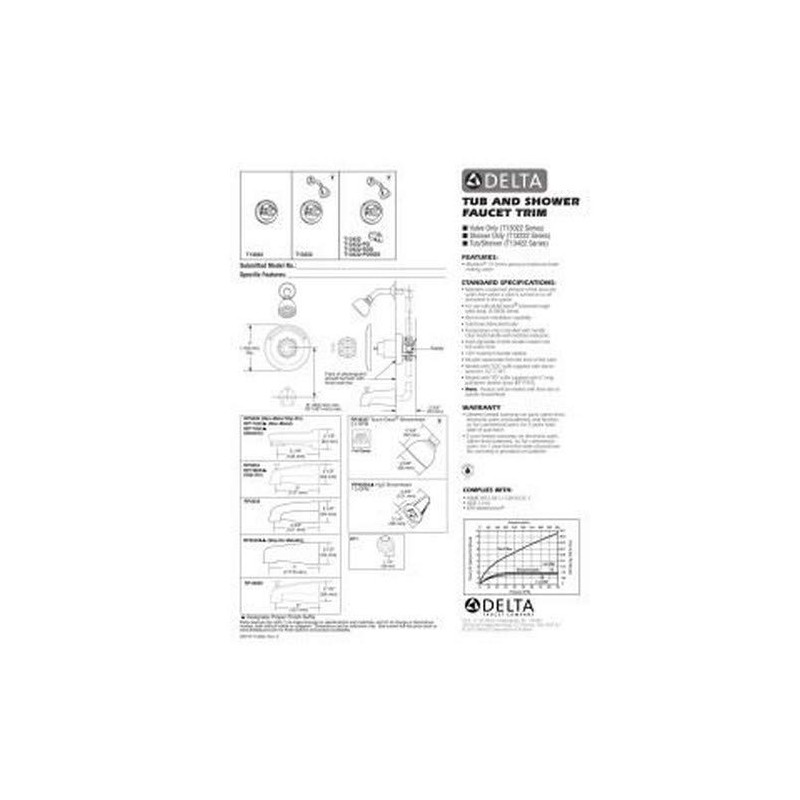 Delta T13022 Shower Valve Trim