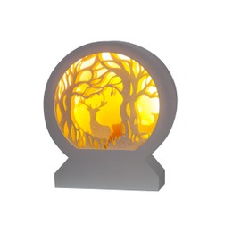 Noma Light-Up Holographic Stag in the Forest Musical Scene, 17.5 cm (Pack of 1)