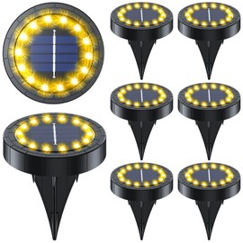 GIACOMO Solar Floor Light, 14 LEDs, Solar Garden Lights for Outdoor Use, IP65 Waterproof, Solar Light for Garden, Outdoor Light, for Garden, Lawn, Walkway, Patio, Driveway
