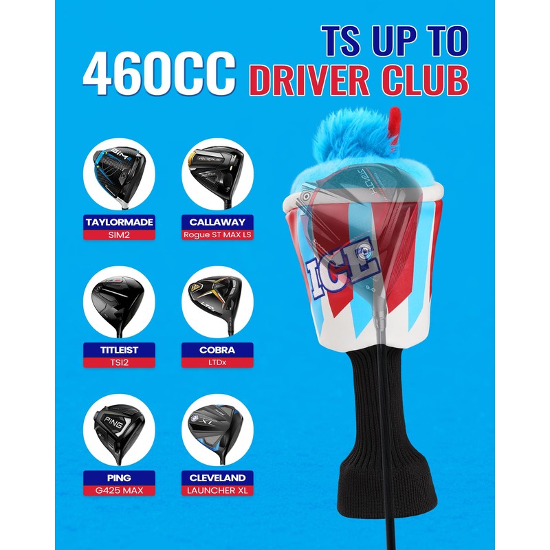 Golf Driver Club Head covers 460CC DR #1 Elastic Long